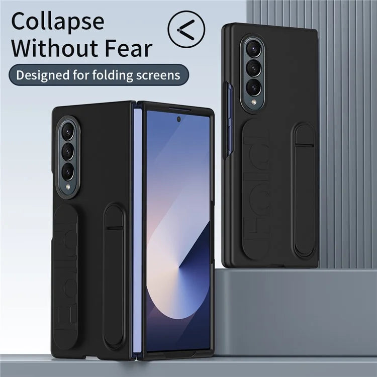 For Samsung Galaxy Z Fold4 5G Case Kickstand Wristband PC+Silicone Phone Cover