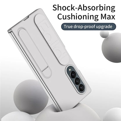 For Samsung Galaxy Z Fold4 5G Case Kickstand Wristband PC+Silicone Phone Cover