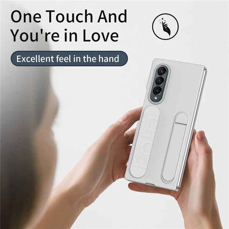 For Samsung Galaxy Z Fold4 5G Case Kickstand Wristband PC+Silicone Phone Cover