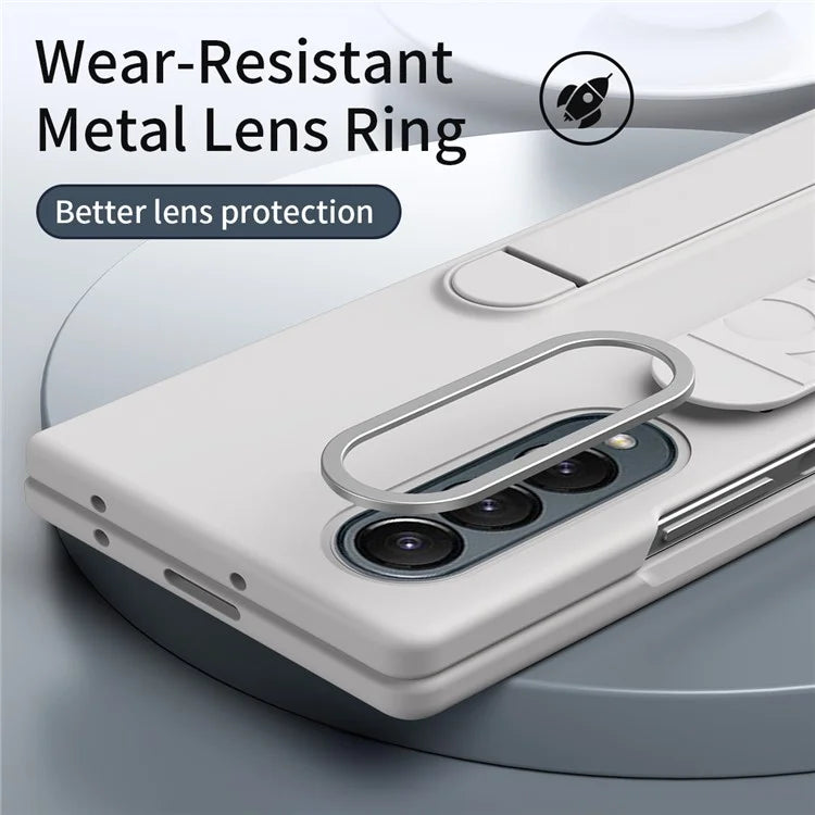 For Samsung Galaxy Z Fold4 5G Case Kickstand Wristband PC+Silicone Phone Cover