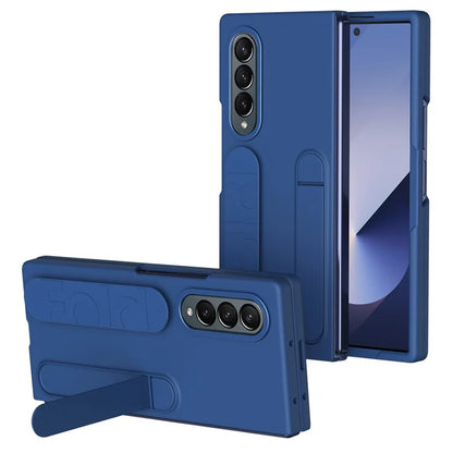 For Samsung Galaxy Z Fold4 5G Case Kickstand Wristband PC+Silicone Phone Cover