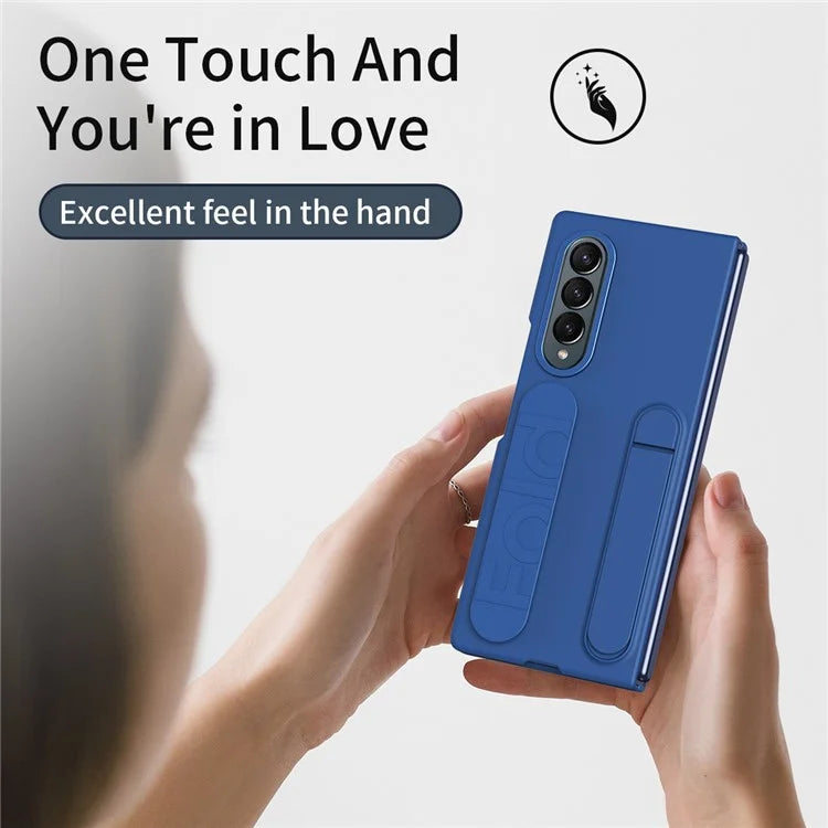 For Samsung Galaxy Z Fold4 5G Case Kickstand Wristband PC+Silicone Phone Cover