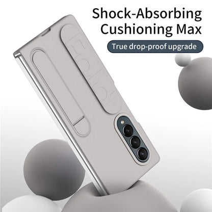 For Samsung Galaxy Z Fold4 5G Case Kickstand Wristband PC+Silicone Phone Cover