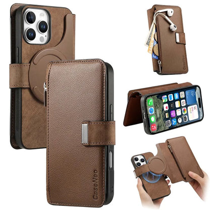 CASENEO MW-02 For iPhone 16 Pro Max Leather Case Detachable Magnetic Phone Cover