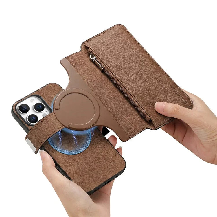 CASENEO MW-02 For iPhone 16 Pro Max Leather Case Detachable Magnetic Phone Cover