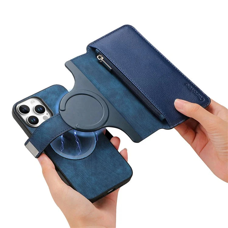 CASENEO MW-02 For iPhone 16 Pro Max Leather Case Detachable Magnetic Phone Cover