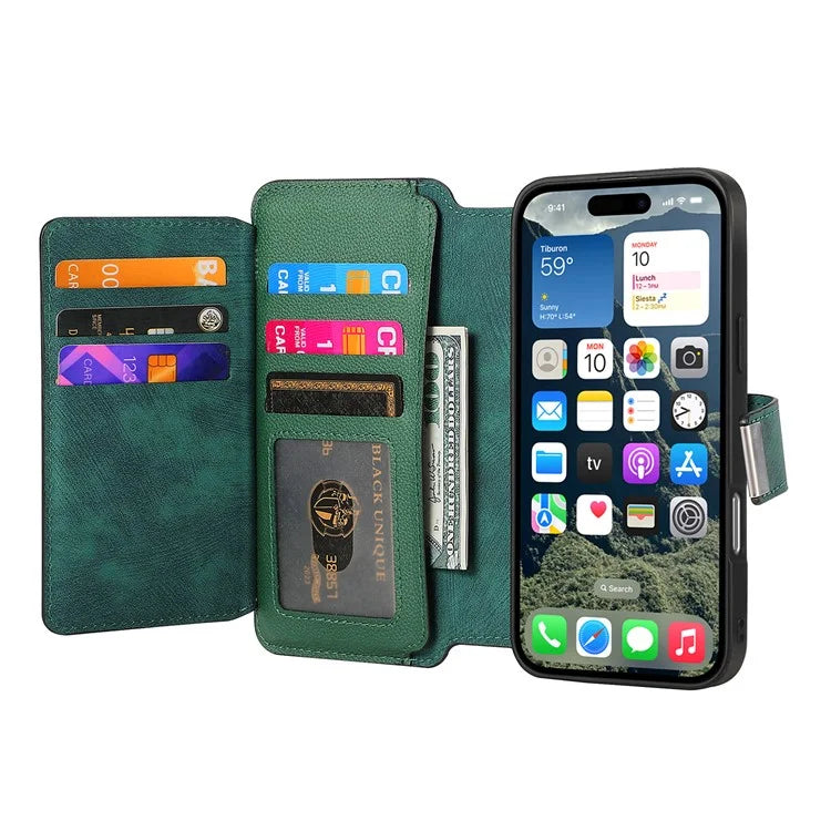 CASENEO MW-02 For iPhone 16 Pro Max Leather Case Detachable Magnetic Phone Cover