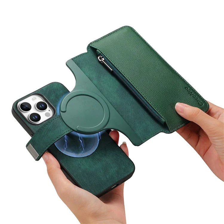 CASENEO MW-02 For iPhone 16 Pro Max Leather Case Detachable Magnetic Phone Cover