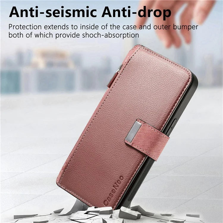 CASENEO MW-02 For iPhone 16 Pro Max Leather Case Detachable Magnetic Phone Cover