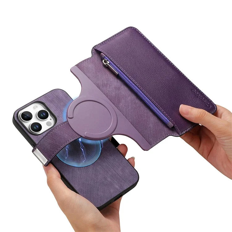 CASENEO MW-02 For iPhone 16 Pro Max Leather Case Detachable Magnetic Phone Cover