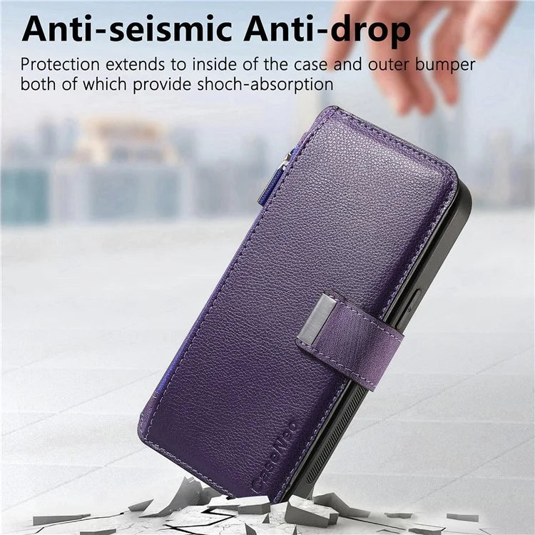 CASENEO MW-02 For iPhone 16 Pro Max Leather Case Detachable Magnetic Phone Cover
