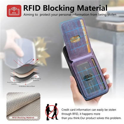D14 For iPhone 16 Plus Case Vertical Flip Card Holder Ring Holder Kickstand Leather Back Cover