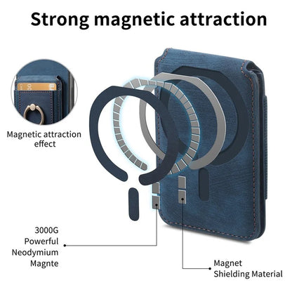 D14 For iPhone 16 Pro Case Vertical Flip Card Holder Ring Holder Kickstand Leather Back Cover