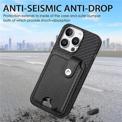 Style B C1-06 For iPhone 16 Pro Max Case Card Holder Leather+PC+TPU Phone Cover with Card Knife
