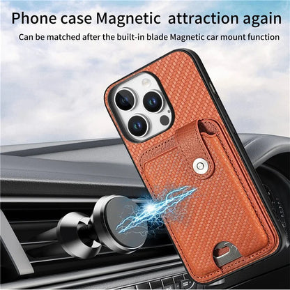 Style B C1-06 For iPhone 16 Pro Max Case Card Holder Leather+PC+TPU Phone Cover with Card Knife