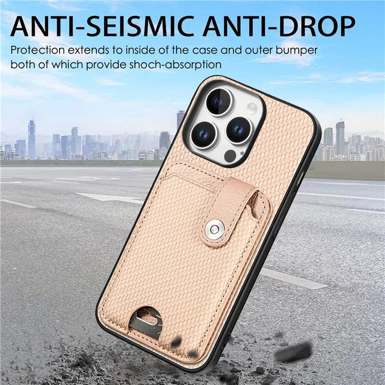 Style B C1-06 For iPhone 16 Pro Max Case Card Holder Leather+PC+TPU Phone Cover with Card Knife