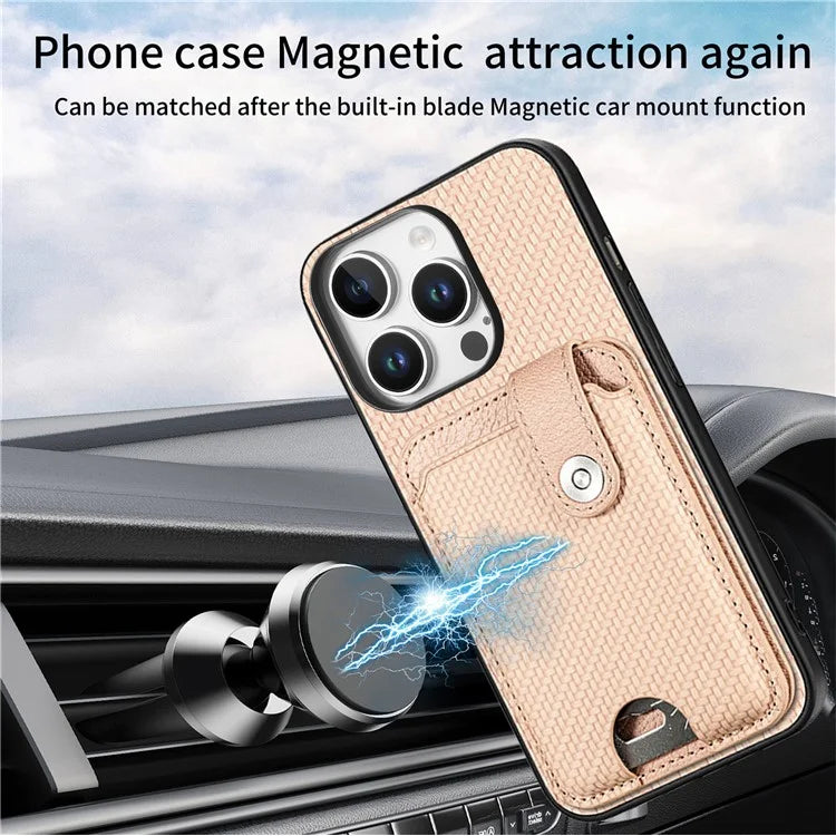 Style B C1-06 For iPhone 16 Pro Max Case Card Holder Leather+PC+TPU Phone Cover with Card Knife