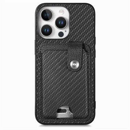 Style B C1-06 For iPhone 16 Pro Case Card Holder Leather+PC+TPU Phone Cover with Card Knife