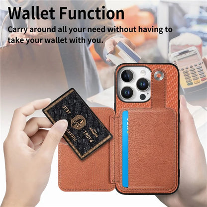Style B C1-06 For iPhone 16 Pro Case Card Holder Leather+PC+TPU Phone Cover with Card Knife