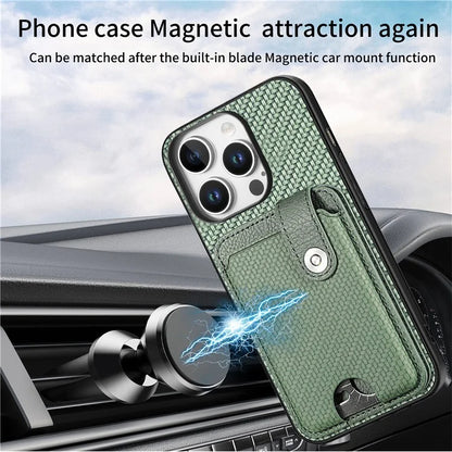 Style B C1-06 For iPhone 16 Pro Case Card Holder Leather+PC+TPU Phone Cover with Card Knife