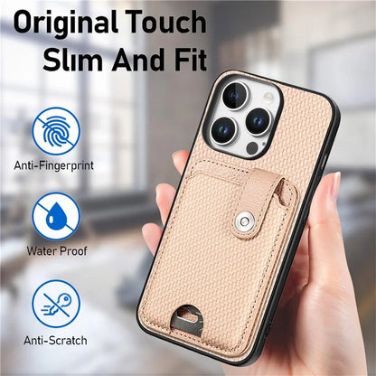 Style B C1-06 For iPhone 16 Pro Case Card Holder Leather+PC+TPU Phone Cover with Card Knife