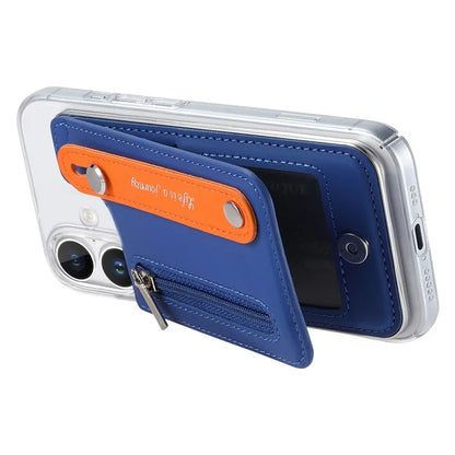 CY2 For iPhone 16 Plus Case Wristband Leather+PC Zipper Pocket Phone Cover RFID Blocking