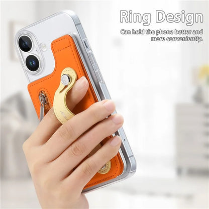 CY2 For iPhone 16 Plus Case Wristband Leather+PC Zipper Pocket Phone Cover RFID Blocking