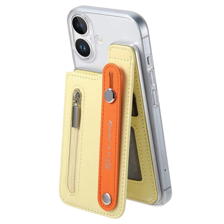 CY2 For iPhone 16 Plus Case Wristband Leather+PC Zipper Pocket Phone Cover RFID Blocking