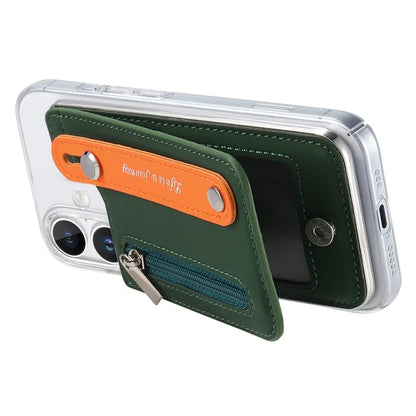 CY2 For iPhone 16 Plus Case Wristband Leather+PC Zipper Pocket Phone Cover RFID Blocking