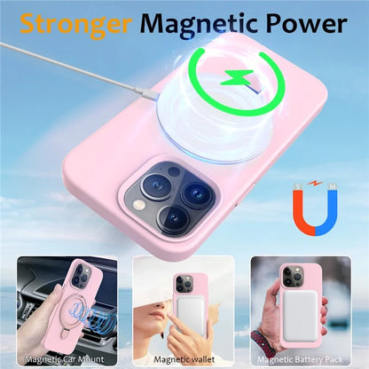 For iPhone 16 Pro Case Compatible with MagSafe Kickstand PC + Silicone Phone Cover