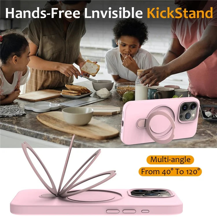 For iPhone 16 Pro Case Compatible with MagSafe Kickstand PC + Silicone Phone Cover