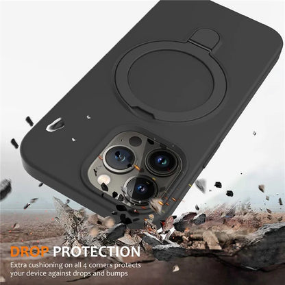 For iPhone 16 Pro Case Compatible with MagSafe Kickstand PC + Silicone Phone Cover