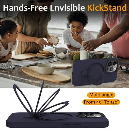 For iPhone 16 Pro Case Compatible with MagSafe Kickstand PC + Silicone Phone Cover