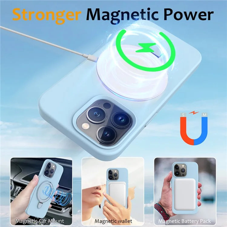For iPhone 16 Pro Case Compatible with MagSafe Kickstand PC + Silicone Phone Cover