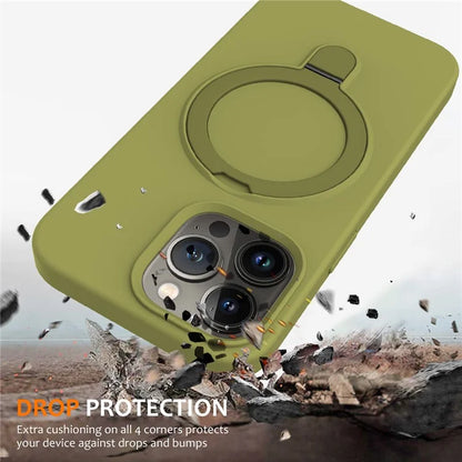 For iPhone 16 Pro Case Compatible with MagSafe Kickstand PC + Silicone Phone Cover