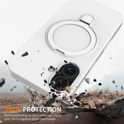 For iPhone 16 Case Compatible with MagSafe Kickstand PC + Silicone Phone Cover