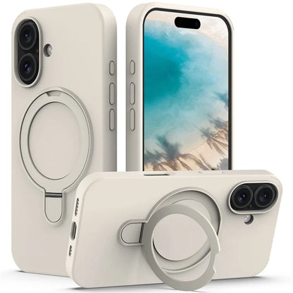 For iPhone 16 Case Compatible with MagSafe Kickstand PC + Silicone Phone Cover