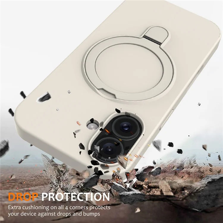 For iPhone 16 Case Compatible with MagSafe Kickstand PC + Silicone Phone Cover
