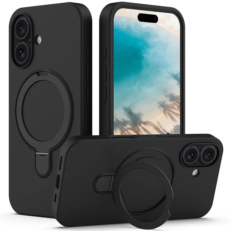 For iPhone 16 Case Compatible with MagSafe Kickstand PC + Silicone Phone Cover