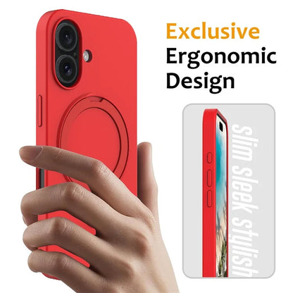 For iPhone 16 Case Compatible with MagSafe Kickstand PC + Silicone Phone Cover