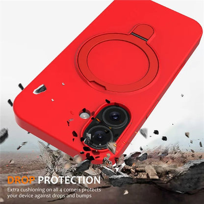 For iPhone 16 Case Compatible with MagSafe Kickstand PC + Silicone Phone Cover