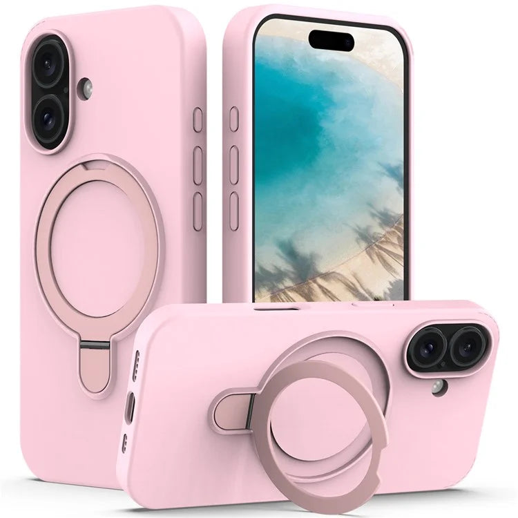 For iPhone 16 Case Compatible with MagSafe Kickstand PC + Silicone Phone Cover