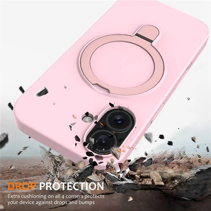 For iPhone 16 Case Compatible with MagSafe Kickstand PC + Silicone Phone Cover