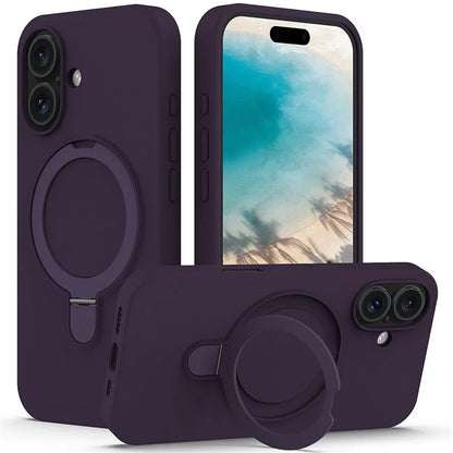For iPhone 16 Case Compatible with MagSafe Kickstand PC + Silicone Phone Cover