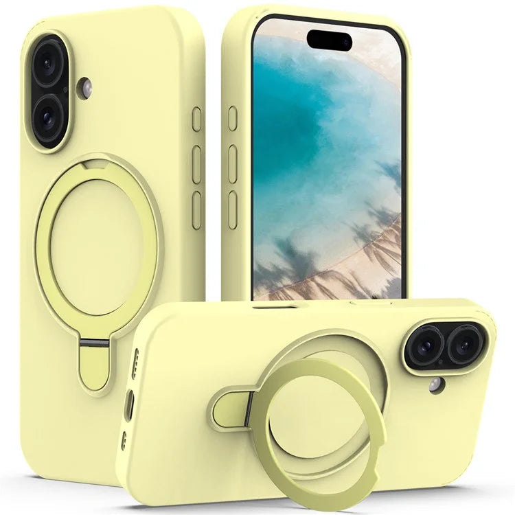 For iPhone 16 Case Compatible with MagSafe Kickstand PC + Silicone Phone Cover