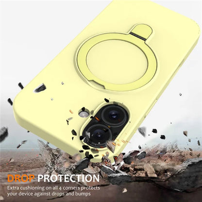 For iPhone 16 Case Compatible with MagSafe Kickstand PC + Silicone Phone Cover