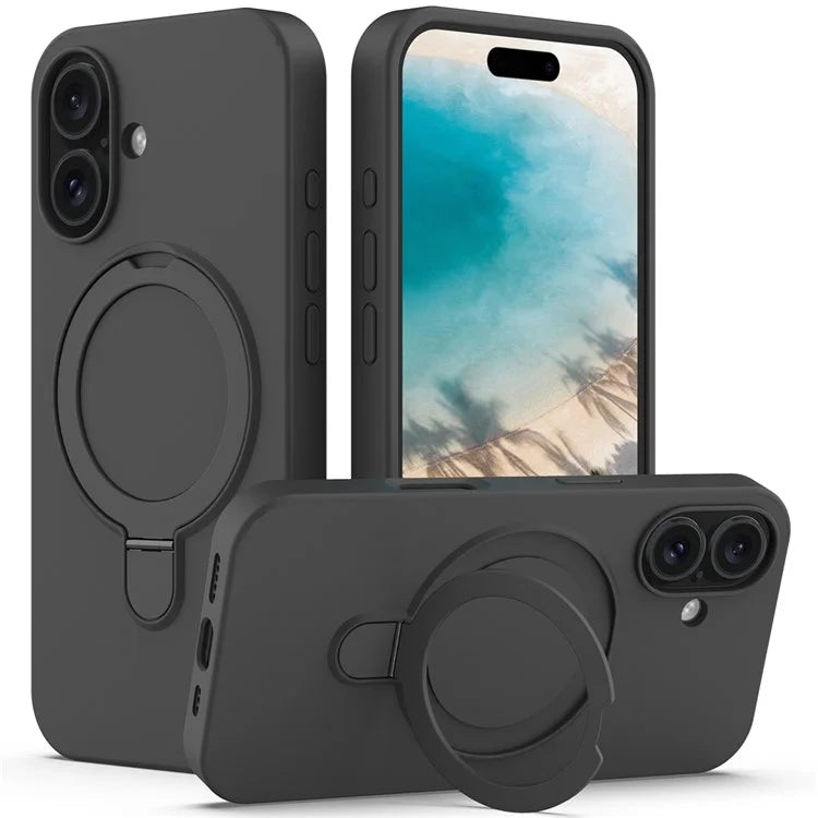 For iPhone 16 Case Compatible with MagSafe Kickstand PC + Silicone Phone Cover