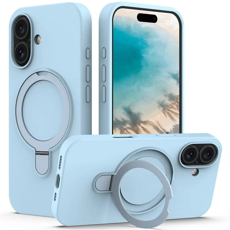 For iPhone 16 Case Compatible with MagSafe Kickstand PC + Silicone Phone Cover