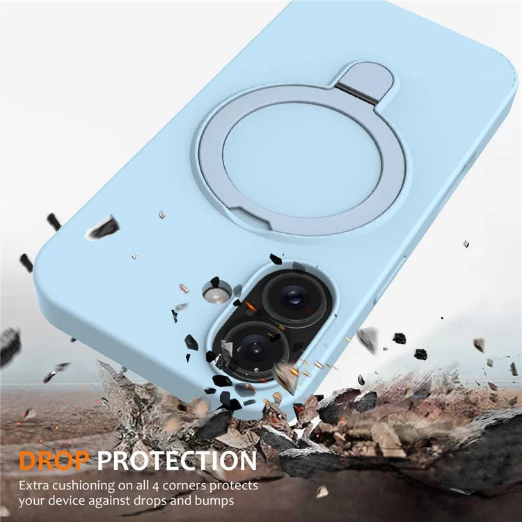 For iPhone 16 Case Compatible with MagSafe Kickstand PC + Silicone Phone Cover