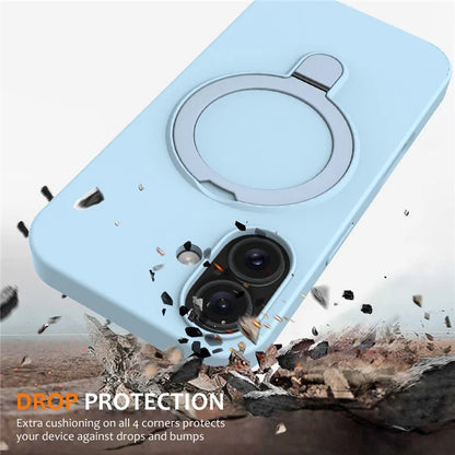 For iPhone 16 Case Compatible with MagSafe Kickstand PC + Silicone Phone Cover